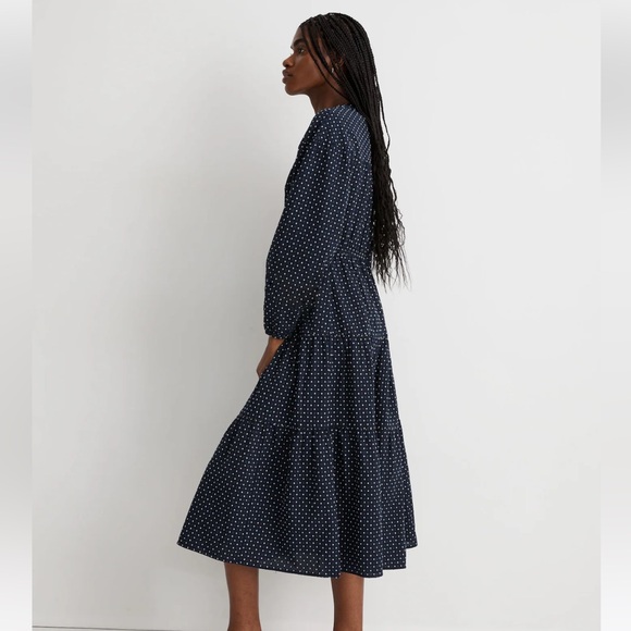 Madewell Dobby V-Neck midi tiered dress - Picture 3 of 12
